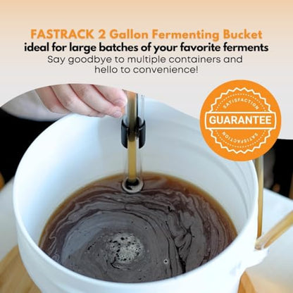 FastRack 2 Gallon Fermentation Bucket with Lid, Grommet & twin bubble airlock (3 Pack)|HDPE Brew Bucket with Handle & Grommeted Lid |BPA-Free Fermenter Ideal for Beer, Wine, Mead, Cider & Food Storage - size: 3 Pack