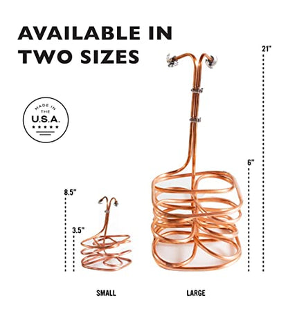 Craft A Brew - Clover Wort Immersion Chiller - For Home Brewing - Includes Copper Immersion Coil, Two Vinyl Tubing Leads, Hose Adapter, and Stainless Steel Worm Clamps - Made in USA - 5 Gallon - size: 5 Gallon