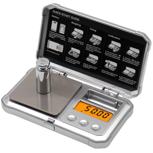 UNIWEIGH Gram Scale Punk Digital Pocket Scale,300g/0.01g Mini High Precision Jewelry Scales Digital Weight Grams and Ounces,Small Scale for Kitchen,Herb,Powder,Medicine,Food,with 50g Cal Weights