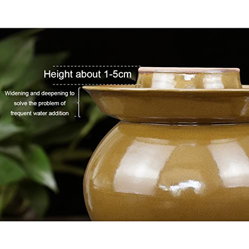 ZHOUXIAO Traditional Chinese Ceramic Fermentation Crock Jar Pickling Jar with Water Seal Airlock Lid,Large Thickened Ceramic Pickle Jar Kimchi Pot Storage Containers 4KG