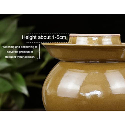 ZHOUXIAO Traditional Chinese Ceramic Fermentation Crock Jar Pickling Jar with Water Seal Airlock Lid,Large Thickened Ceramic Pickle Jar Kimchi Pot Storage Containers 4KG