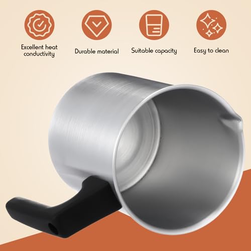 Ziliny 6 Pcs Candle Making Pouring Pot Wax Pouring Pitcher with Dripless Spout and Heat Resisting Handle Aluminum Wax Melter for Christmas DIY Candle Making Kits Gift (0.7 L) - size: 0.7 L
