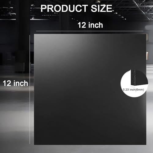ABS Plastic Sheet 1/4 Inch Thick - 2PACK 12" x 12" Black Rigid ABS Board Impact Resistant Heat Moldable ABS Plastic Panel for Industrial DIY Projects, Home Decor, Handicrafts - (Frosted & Smooth) - size: 12x12x1/4 inch
