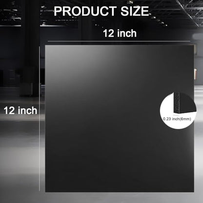 ABS Plastic Sheet 1/4 Inch Thick - 2PACK 12" x 12" Black Rigid ABS Board Impact Resistant Heat Moldable ABS Plastic Panel for Industrial DIY Projects, Home Decor, Handicrafts - (Frosted & Smooth) - size: 12x12x1/4 inch