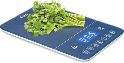 Ozeri Touch III Digital Kitchen Scale with Calorie Counter, 22 lbs (10 kg), Classic Blue - color: Classic Blue