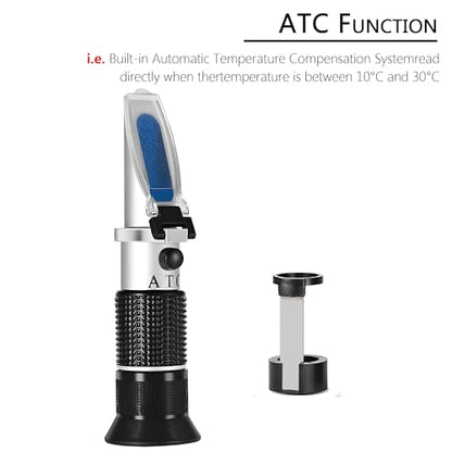 Honey Refractometer,V-Resourcing Hand Held Be'(Baume)/Brix/Water Refractometer for Honey Test,Tri-Scale (Baume:38-43°;Brix:58-92%;Water:12-27%) - color: Honey Refractometer