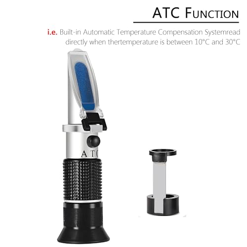 Honey Refractometer,V-Resourcing Hand Held Be'(Baume)/Brix/Water Refractometer for Honey Test,Tri-Scale (Baume:38-43°;Brix:58-92%;Water:12-27%) - color: Honey Refractometer