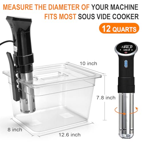 HOMENOTE Sous Vide Container 12 Quart With Lid,BPA Free Complete Accessories For Anova and Most Sous Vide Cookers,Anova Container Kit - color: Sous Vide Container-without accessories