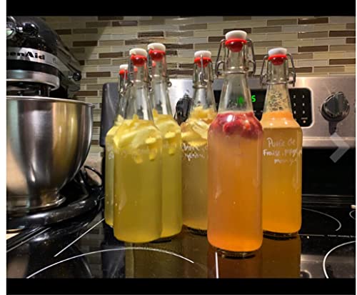 Easy Cap Beer Bottles - Kombucha Bottles - 16 oz. - Clear flip top 6 pack - EZ Cap Original Cherry Blossom Hardware