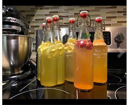 Easy Cap Beer Bottles - Kombucha Bottles - 16 oz. - Clear flip top 6 pack - EZ Cap Original Cherry Blossom Hardware
