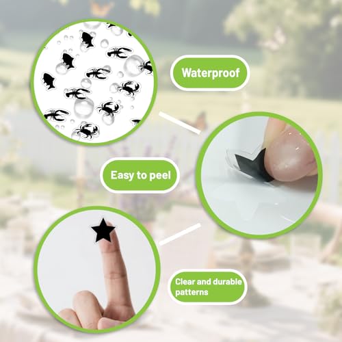 500Pcs Wedding Food Stickers Meal Stickers for Food Fish Lobster Crab Shrimp Stars Pattern 0.8 Inch Black Wedding Menu Indicator Decal Plastic Waterproof Label for Place Card Party Supplies - color: Black-2
