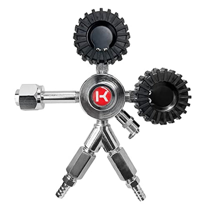 Kegco Premium Commercial Grade Dual Gauge Two Product CO2 Draft Beer Regulator