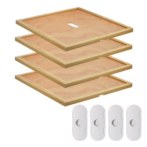 MINEHAJIME 4pcs Beehive Inner Cover for 10 Frame Hive Box,Beeswax-Coated Bee Hive Cover,Beekeeping Supplies,Bee Hive Screen Inner Cover,All eginners and Professional Beekeepers (10 Frame-4pcs) - size: 10 Frame-4pcs