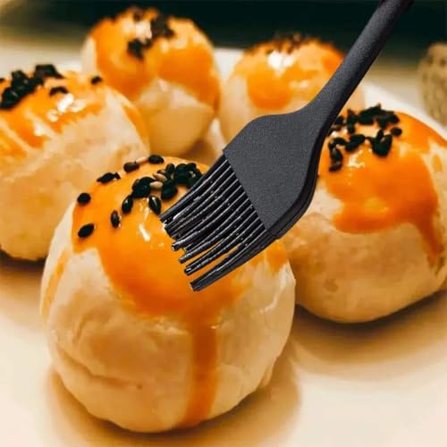 2 Pack Silicone Heat Resistant Marinading Meat Grill Basting Pastry-brush for Oil-brush Butter Sauce Sausages Desserts Turkey Baster Grill Barbecue - color: Black