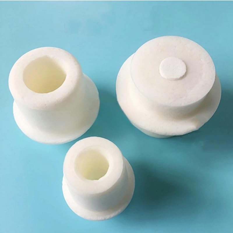 5pcs Laboratory Silicone Bung with Hole Stoppers - Airlock Bubbler for Triangular Flask Plug Stopper(27-31mm) - size: 27-31mm