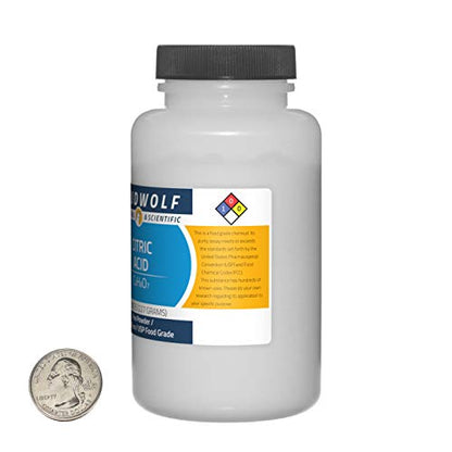 Citric Acid 4 Bottles Each 8 Ounces Total 32 Ounces 99.8% Pure USP Food Grade Powder - size: 2 Pounds in 4 Bottles
