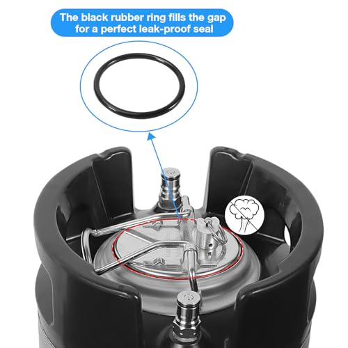 Stainless Steel Corny Keg Carbonation Lid Leak-proof Carbonation Keg Lid for Corny Cornelius Keg Keg Accessories Replacement Parts with Extra Air Valve & Keg Post O-ring Home Brewing Equipment