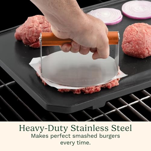 Cuisinart 6" Stainless Steel Smashed Burger Press, Juicy and Crispy Burgers for BBQs, Cookouts - color: Stainless Steel