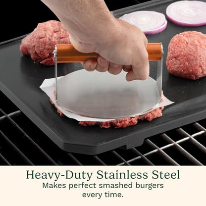 Cuisinart 6" Stainless Steel Smashed Burger Press, Juicy and Crispy Burgers for BBQs, Cookouts - color: Stainless Steel
