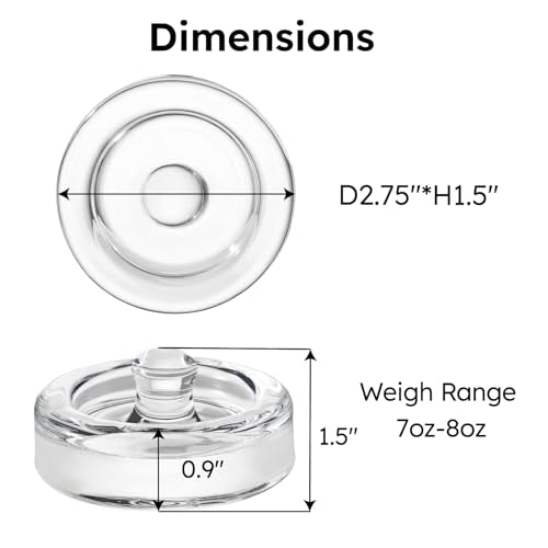 Jillmo Glass Fermentation Weights for Wide Mouth Mason Jars, Easy Grip Handle, Food Grade Canning Pickling Weights, 4 Pack - size: 2.75 inch