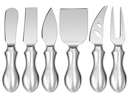 WoneNice Cheese Knife Set, 6-Piece Stainless Steel Knives for Charcuterie, Gift for Wedding Housewarming Christmas