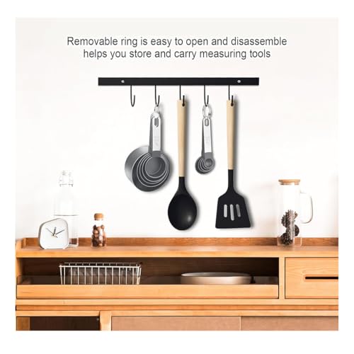 10Pcs Measuring Cups & Spoons Set, Stackable Cups and Spoons, Nesting Measure Cups with Stainless Steel Handle, Kitchen Gadgets for Cooking & Baking (Grey) - color: Gray