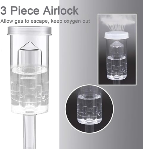 3 Piece Airlock Set for Brewing Wine Making Kimchi (3 Airlock+3 Stoppers+6 Grommets)3 Packs Airlocks for Fermenting Carboy Bucket Airlock with #6 Stoppers - style: 3 Airlock+3 Stoppers+6 Grommets
