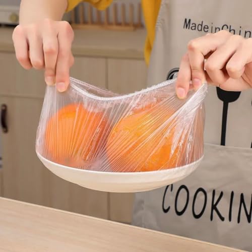 200 Pcs Fresh Keeping Bags, Reusable Elastic Food Storage Covers, Stretch Plastic Wrap Bowl Covers Preservation Bags, Elastic Storage Cover for Fruit Preservation and Food Storage