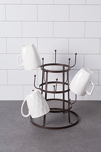 DII Metal Kitchen Storage Collection 3-Tier Mug Tree Stand, 9.5x12.75, Rustic Bronze - color: Rustic Bronze