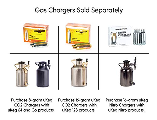 GrowlerWerks uKeg Carbonated Growler, 128 oz, Black Chrome - color: Black Chrome, size: 128 Ounces