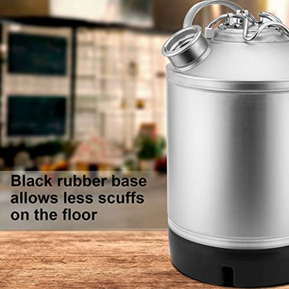 2.5 Gallon Cleaning Keg, Dual Head-Sankey D Ports, Wash Out Keg with Rubber Base for Beer Lines Cleaning - size: 2.5 Gallon
