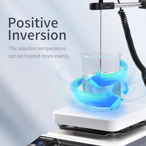 6.7 Inch Magnetic Stirrer Hot Plate Max 20L Stirring Capacity LCD Display Magnetic Stir Plate Max Temp. 350℃/662°F Hotplate Stirrer 2000RPM,Stir Bar&Temp Probe Sensor&Support Stand Included - size: 20L