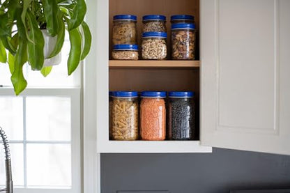 AllSpice Rust-Proof Narrow Mouth Aluminum Metal Mason Jar Lids Leak-Proof 12-Pack (Blue Narrow) - color: Blue, size: Narrow Mouth