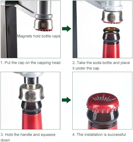 Manual Beer Bottle Capping Machine, Bench Bottle Capper, Multi-Purpose Bottle Cap Sealing Capper Tool, Capping Machine, 10pcs/min