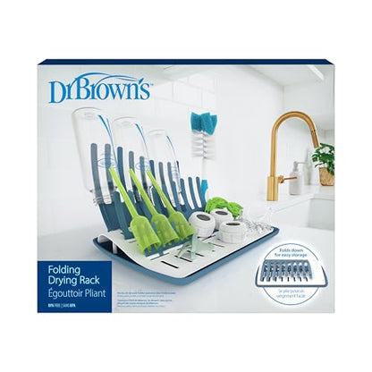 Dr. Brown's Folding Baby Bottle Drying Rack for Easy Storage - Dry Nipples, Pacifiers and Other Baby Essentials, BPA Free - color: Folding Drying Rack