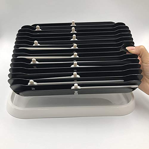 Baby Bottle Drying Rack Dryer Space Saving Travel Holder for Pump Cup Plastic Accessories(Black White) - color: Black