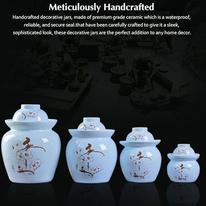Traditional Chinese Stoneware Fermentation Crock with Water Seal Lid, Ceramic Pickling Pot, 1 Pcs(Pink,0.6L) - color: Pink, size: 0.6L