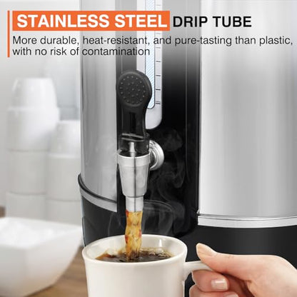 Commercial Coffee Urn 50 Cups（12L, Stainless Steel Large-Capacity Coffee Maker for Catering, Events, Offices & Restaurants, Fast Brew & Keep Warm Function - size: 12L