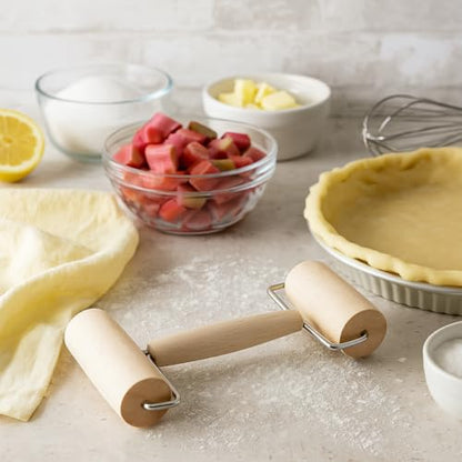 Mrs. Anderson's Baking Double Dough Roller, Wood With Iron, 4.125-Inch And 2.375-Inch, Smooth Even Rolling For Dough And Pastry - style: Double Dough Roller