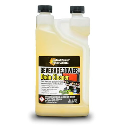 Instant Power Beverage Tower Drain Cleaner - Sink Clog Remover, Drain Defense for Beverage Systems, Made in USA - 32 Fl Oz 12 Pack - size: 12 Pack