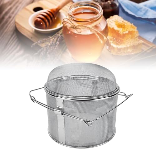 EVGATSAUTO Honey Strainer, 304 Stainless Steel Double Layer Honey Filter, Fine Mesh Sieve for Beekeeping Harvesting, High Efficiency Straining, Home Making and Apiary Use