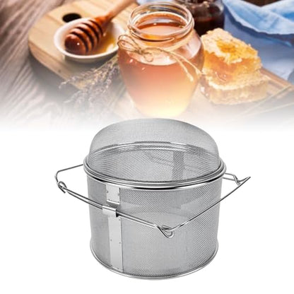Diydeg Honey Strainer, Stainless Steel Double Sieve Honey Filter with Extendable Arms, Extractor Equipment, Harvesting Ultra Fine Mesh Strainer for Beekeeping, Harvesting