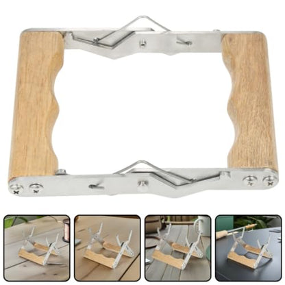 3pcs Beehive Frame Holder Grip for Honey Harvesting and Inspection, Ergonomic Wood and Stainless Steel Beekeeping Tool, Stable and Secure Frame Clamp to Prevent Honeycomb Damage
