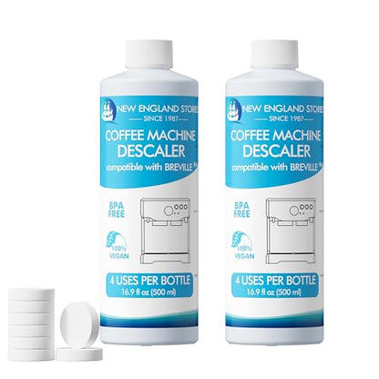 8 Uses Breville Compatible Descaling Solution, 2 Years Descaler Kit Come with 8 Cleaning Tablets, Maintenance Kit Specially Designed to Clean Breville Machines (4 Use Each Bottle, 2 Bottles) - style: Descaling Solution for Breville