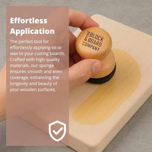 Specialist Board Cutting Board Oil and Wax Applicator by the Block & Board Company | Restores Wood, Butcher Block, Countertop & Utensils | Round Wood Applicator for Food Grade Mineral Oil - size: 1 Fl Oz (Pack of 1)