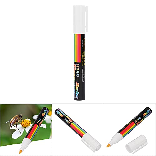 Asixxsix Water Based Bee Queen Marker Pen, Easy to Wipe Off, 8 Colors, Plasti, Non, for Marking Your New Queen (White)