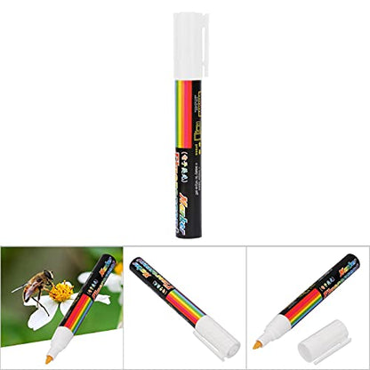 Asixxsix Water Based Bee Queen Marker Pen, Easy to Wipe Off, 8 Colors, Plasti, Non, for Marking Your New Queen (White)