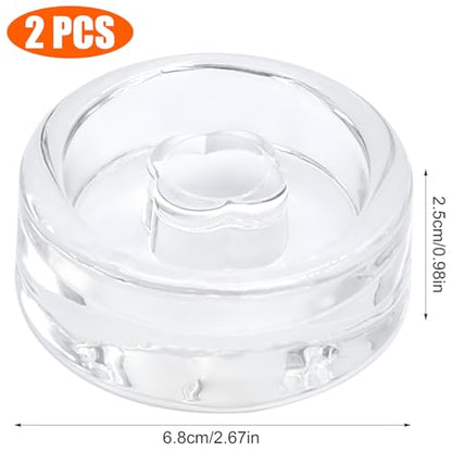 2 PCS Glass Fermentation Weights, Fermenting Lids for Wide Mouth Mason Jars, Canning Weights for Home Making Sauerkraut, Pickles, Kimchi
