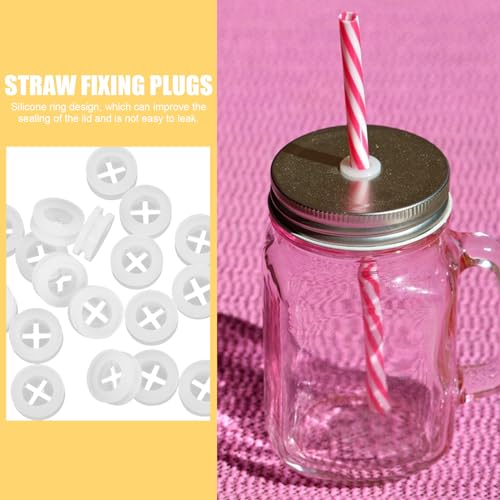 CALLARON 20Pcs Silicone Straw Stoppers - 17mm Straw Hole Plugs, Mason Jar Lids Plugs, Silicone Seal Fermenter Lid Grommet, Lids Airlock Grommet - color: B