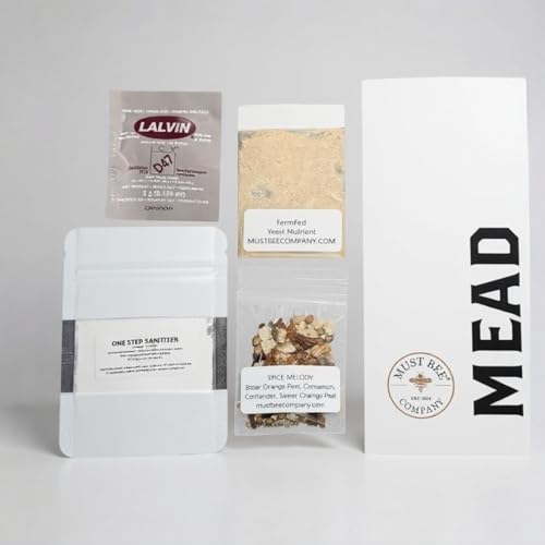 Mead Ingredients Only- Yeast, Yeast Nutrients, Spice Melody (Bitter Orange Peel, Sweet Orange Peel, Coriander, Cinnamon) One Step Cleanser & Instructions. Use With Any Mead Making Kit.